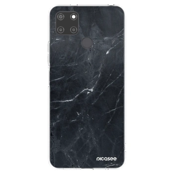 Picasee husă transparentă din silicon pentru Realme C21Y - Black marble