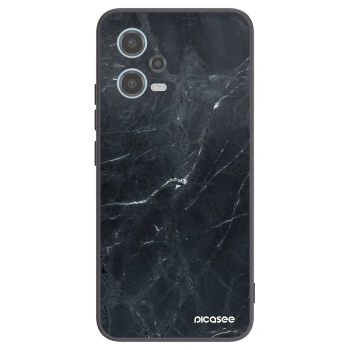Picasee husă neagră din silicon pentru Xiaomi Redmi Note 12 5G - Black marble