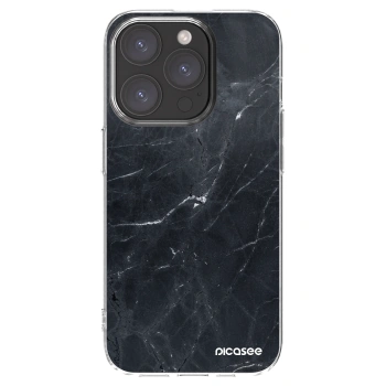 Picasee husă transparentă din silicon pentru Apple iPhone 15 Pro - Black marble