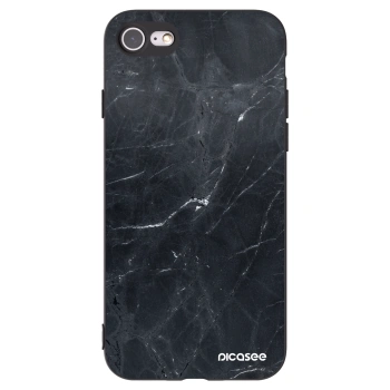 Picasee husă neagră din silicon pentru Apple iPhone 8 - Black marble