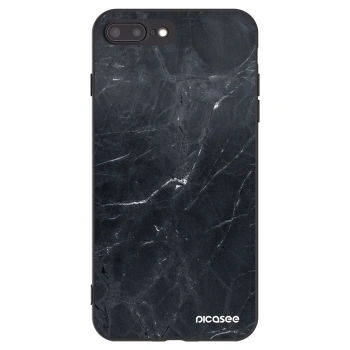 Picasee husă neagră din silicon pentru Apple iPhone 7 Plus - Black marble