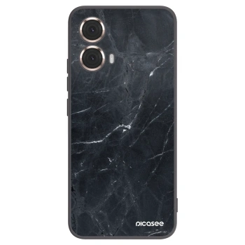 Picasee husă neagră din silicon pentru Motorola Moto G85 - Black marble