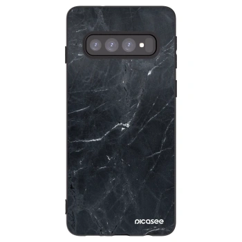 Picasee husă neagră din silicon pentru Samsung Galaxy S10 G973 - Black marble