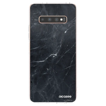 Picasee husă transparentă din silicon pentru Samsung Galaxy S10 Plus G975 - Black marble