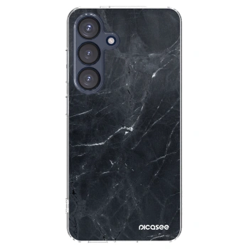 Picasee husă transparentă din silicon pentru Samsung Galaxy S25 5G - Black marble