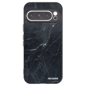 Picasee husă neagră din silicon pentru Google Pixel 9 Pro - Black marble