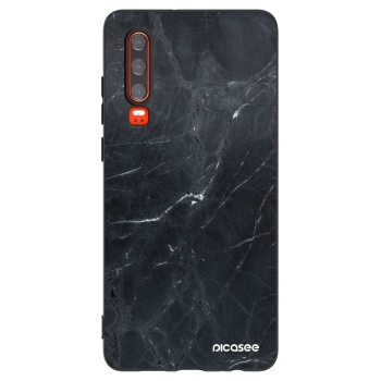 Picasee husă neagră din silicon pentru Huawei P30 - Black marble