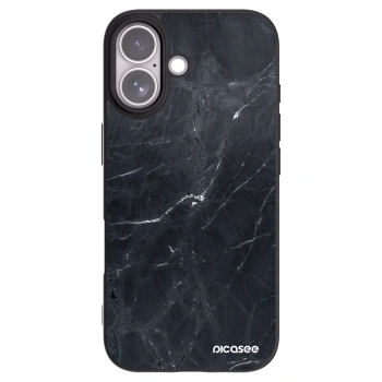 Picasee husă neagră din silicon pentru Apple iPhone 17 - Black marble