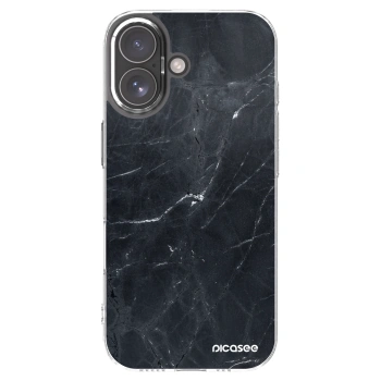 Picasee husă transparentă din silicon pentru Apple iPhone 17 - Black marble