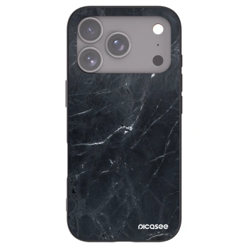 Picasee husă neagră din silicon pentru Apple iPhone 17 Pro - Black marble