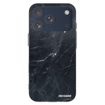 Picasee husă transparentă din silicon pentru Apple iPhone 17 Pro - Black marble