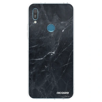 Picasee husă transparentă din silicon pentru Huawei Y6 2019 - Black marble