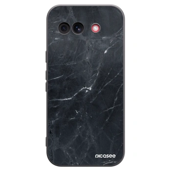 Picasee husă neagră din silicon pentru Google Pixel 10a - Black marble