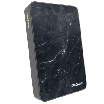 Picasee Powerbank cu MagSafe 10 000 mAh Gri - Black marble