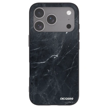 Picasee husă neagră din silicon pentru Apple iPhone 18 Pro - Black marble