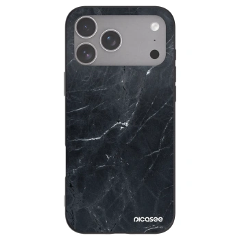 Picasee husă neagră din silicon pentru Apple iPhone 18 Pro Max - Black marble