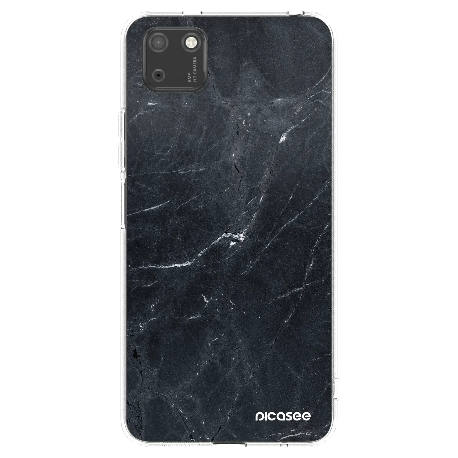 Picasee husă transparentă din silicon pentru Huawei Y5P - Black marble