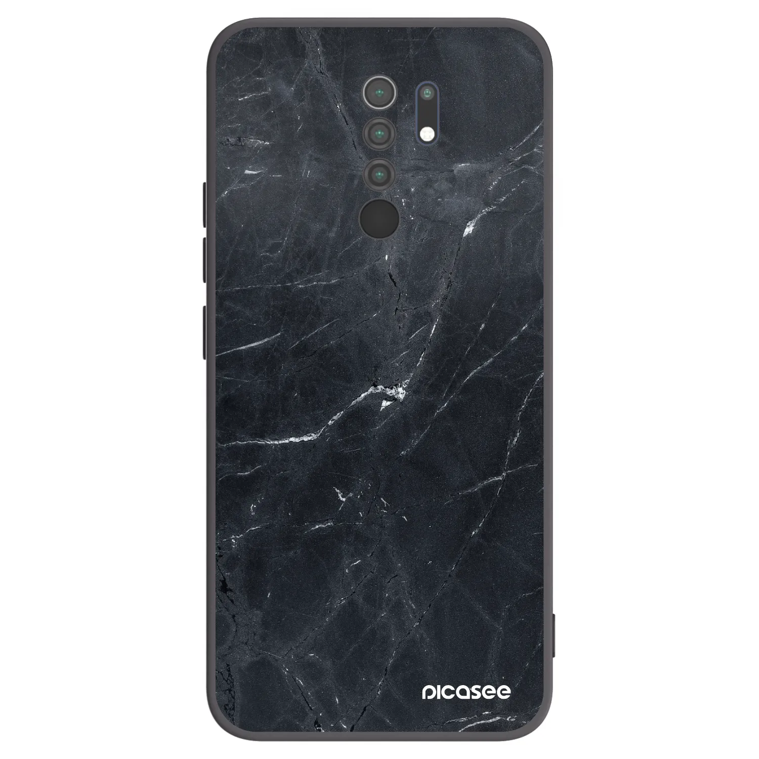 Picasee husă neagră din silicon pentru Xiaomi Redmi 9 - Black marble
