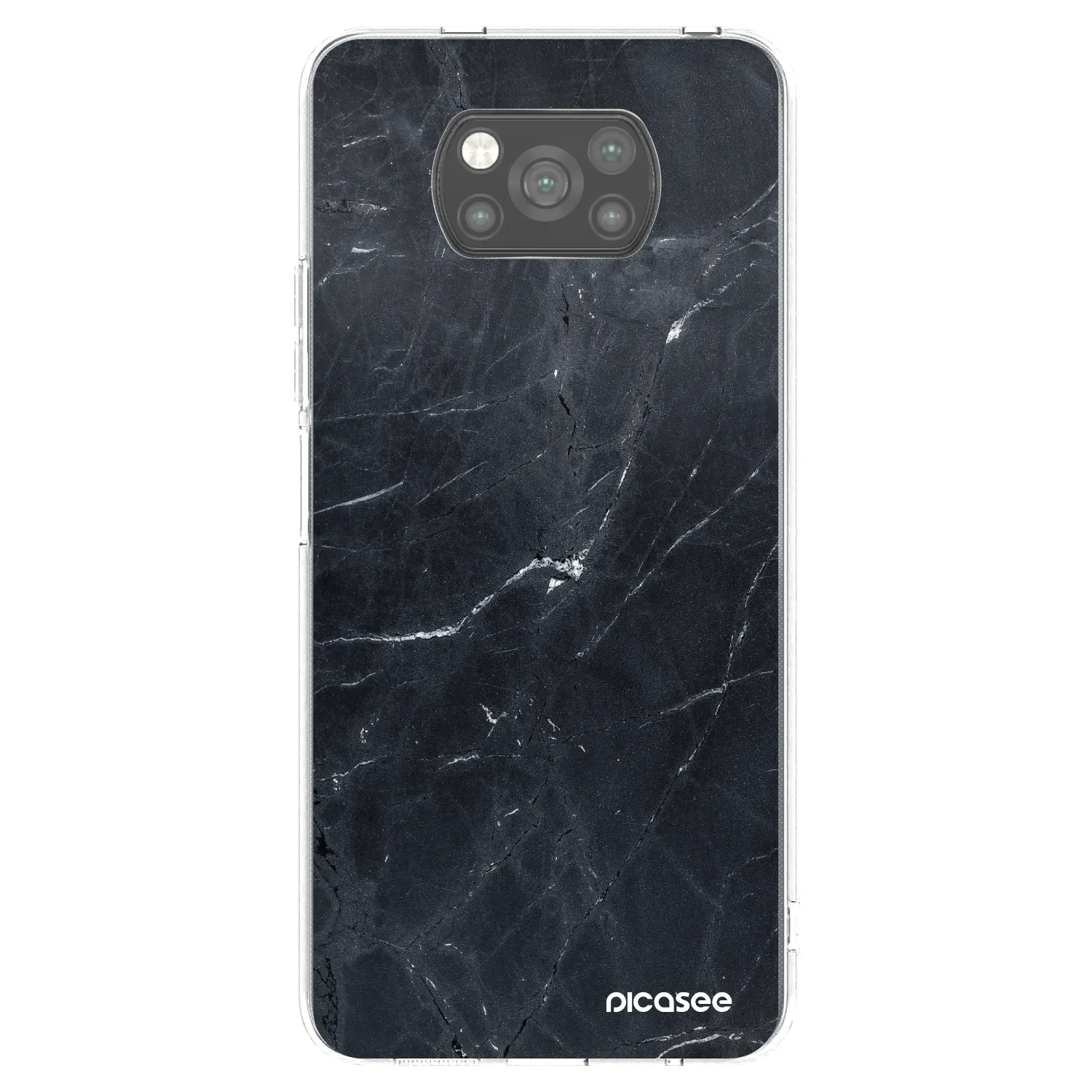 Picasee husă neagră din silicon pentru Xiaomi Poco X3 - Black marble