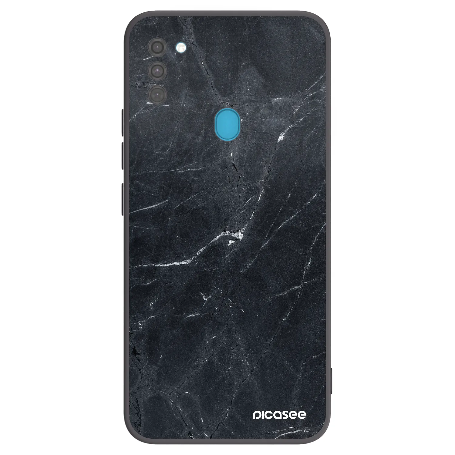 Picasee husă neagră din silicon pentru Samsung Galaxy M11 - Black marble