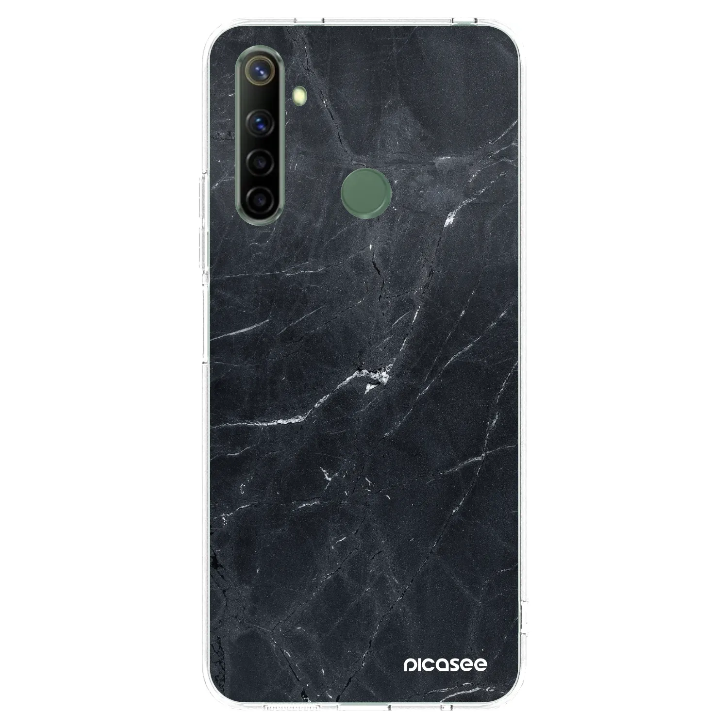 Picasee husă transparentă din silicon pentru Realme 6i - Black marble