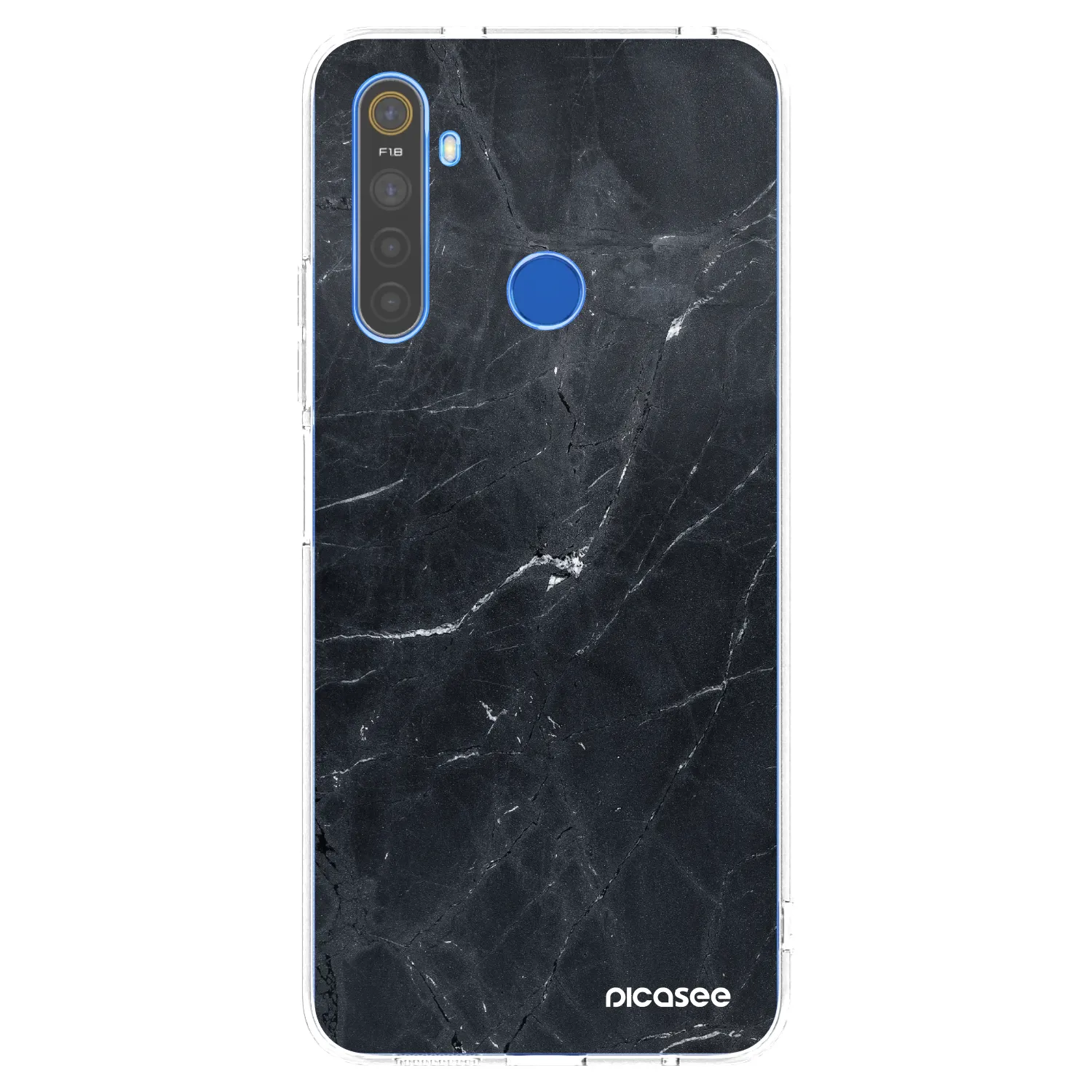 Picasee husă transparentă din silicon pentru Realme 5 - Black marble