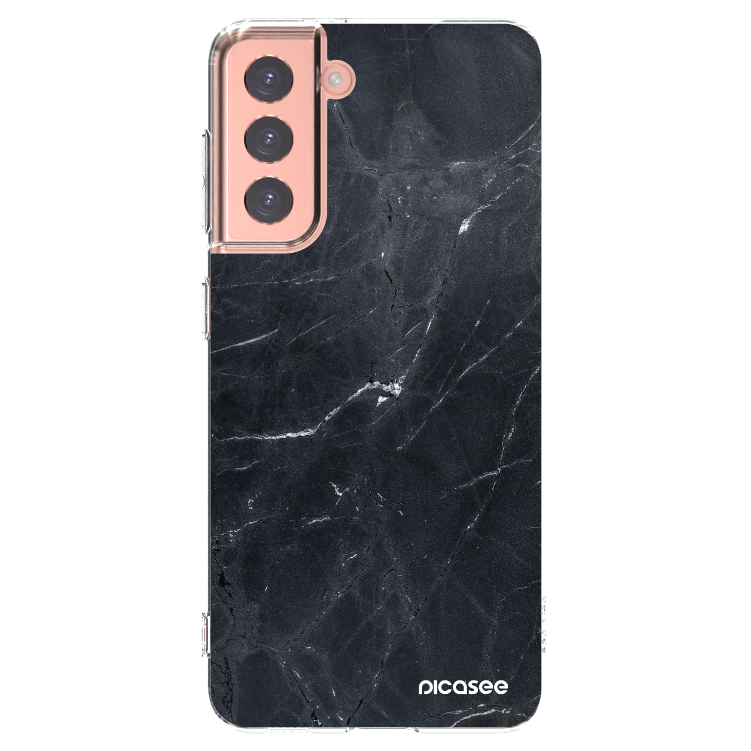 Picasee husă transparentă din silicon pentru Samsung Galaxy S21 5G G991B - Black marble