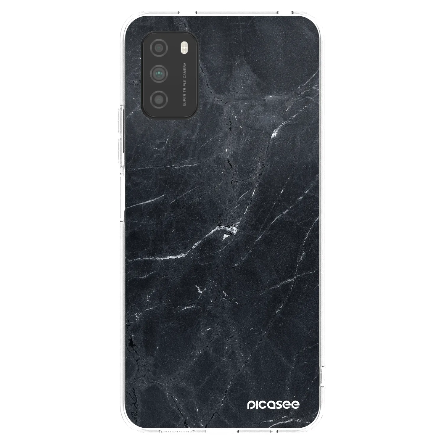 Picasee husă transparentă din silicon pentru Xiaomi Poco M3 - Black marble
