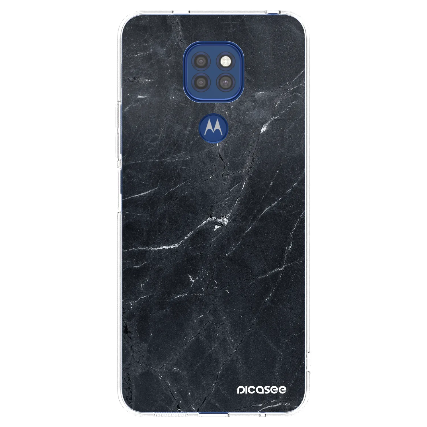 Picasee husă transparentă din silicon pentru Motorola Moto G9 Play - Black marble