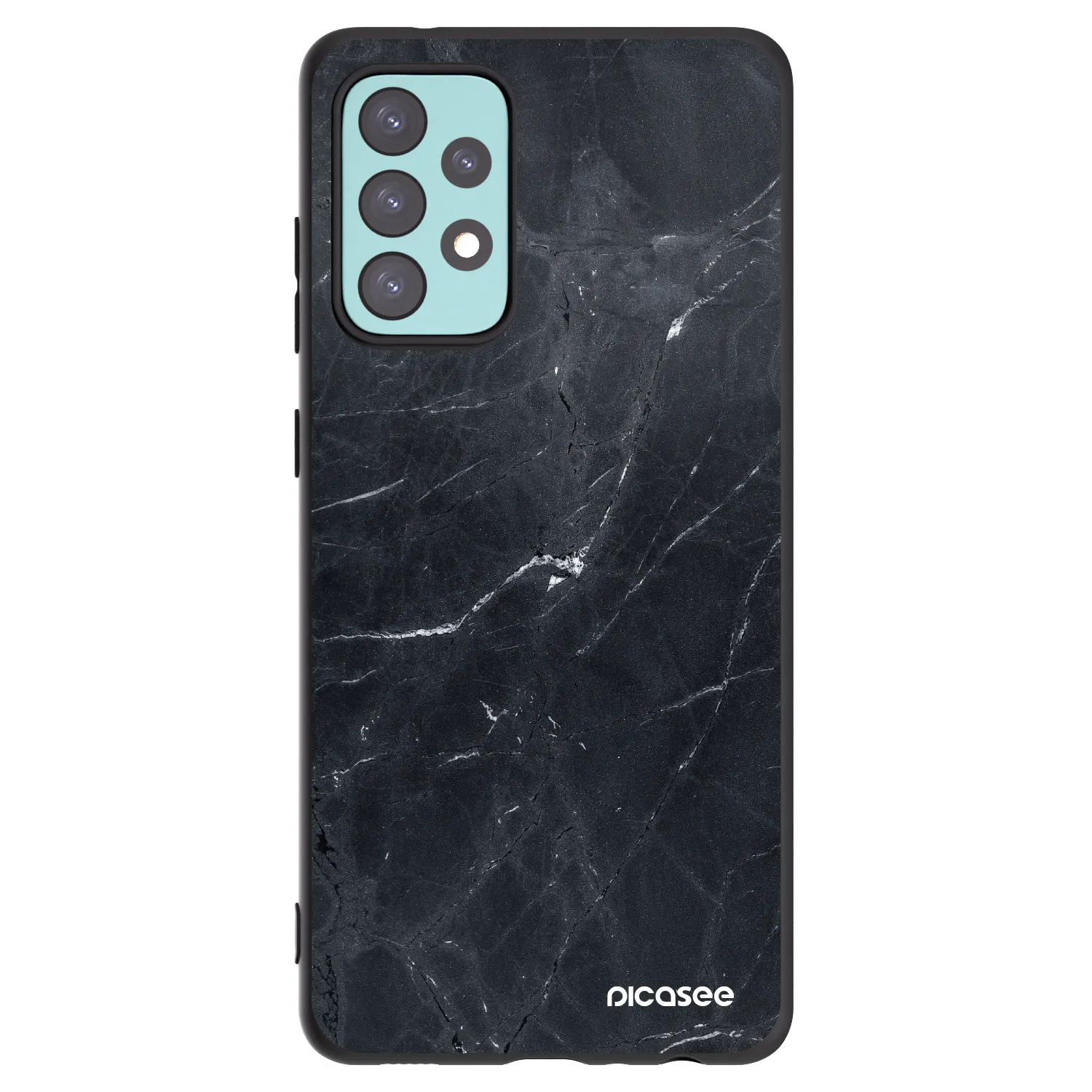 Picasee husă neagră din silicon pentru Samsung Galaxy A72 A725F - Black marble