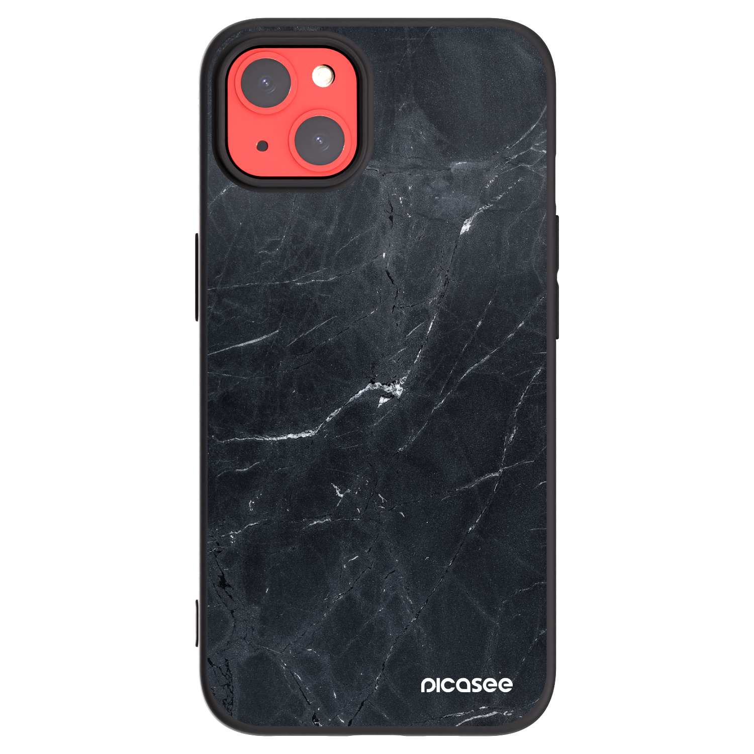 Picasee husă neagră din silicon pentru Apple iPhone 13 - Black marble