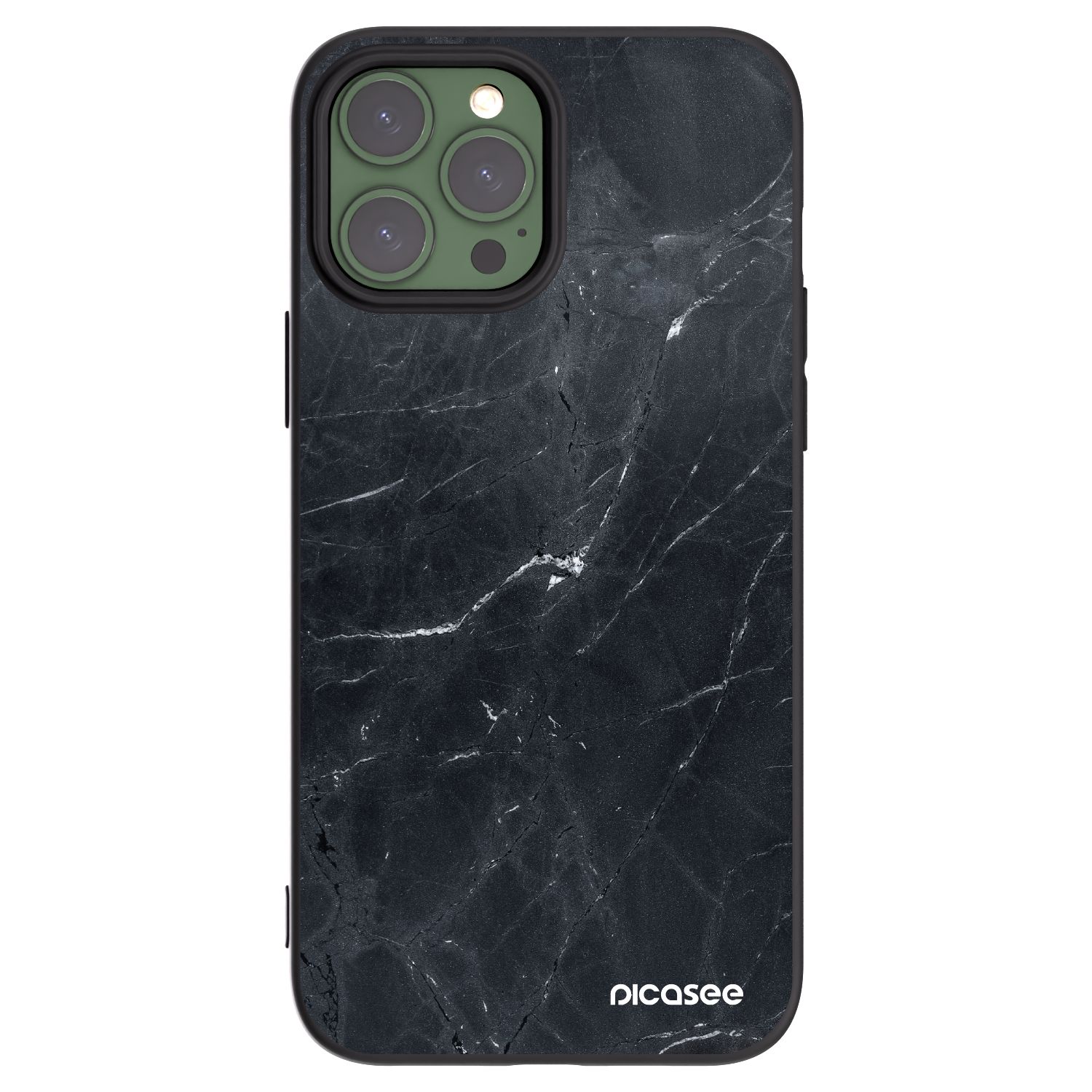 Picasee husă neagră din silicon pentru Apple iPhone 13 Pro Max - Black marble