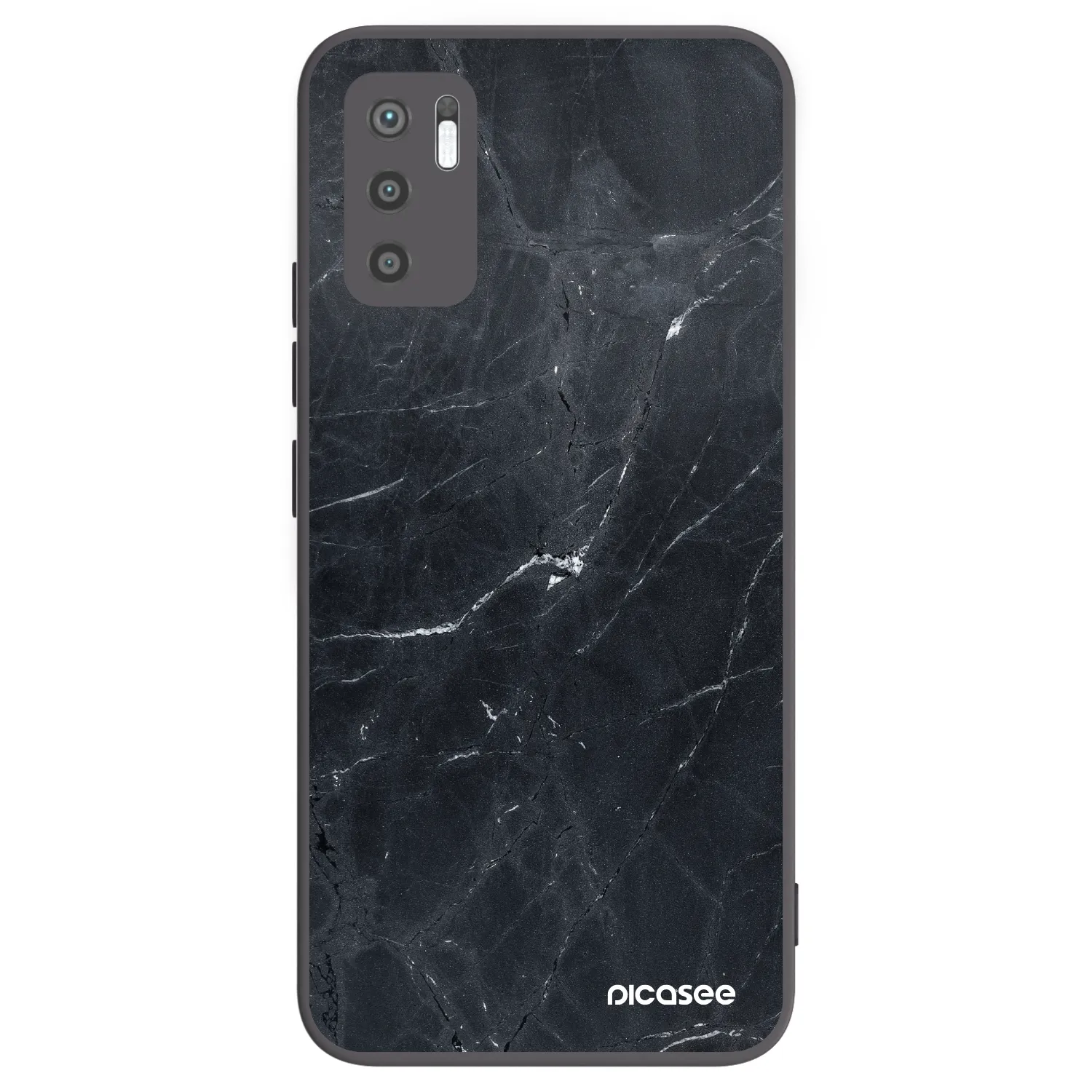 Picasee husă neagră din silicon pentru Xiaomi Redmi Note 10 5G - Black marble