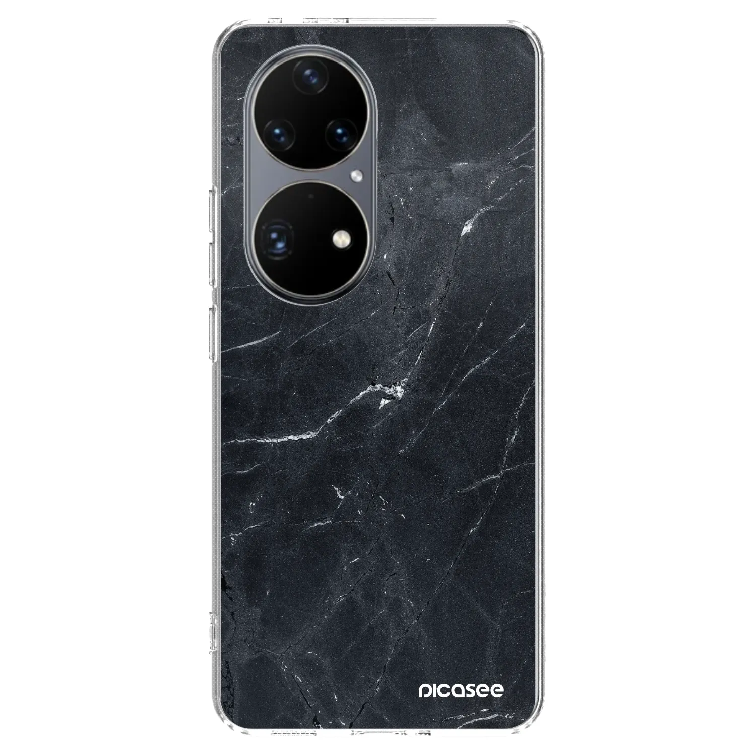 Picasee husă transparentă din silicon pentru Huawei P50 - Black marble