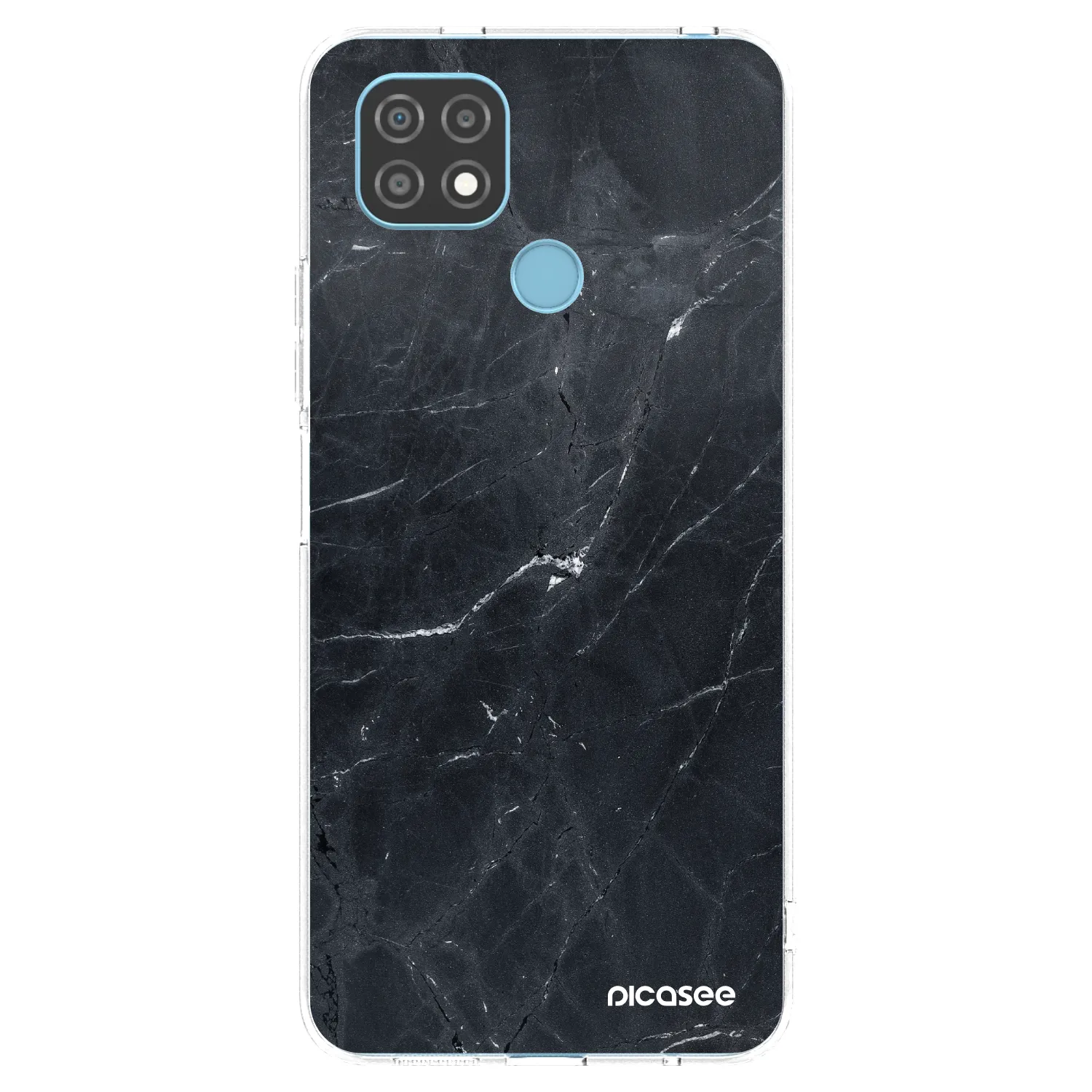 Picasee husă transparentă din silicon pentru Realme C21 - Black marble