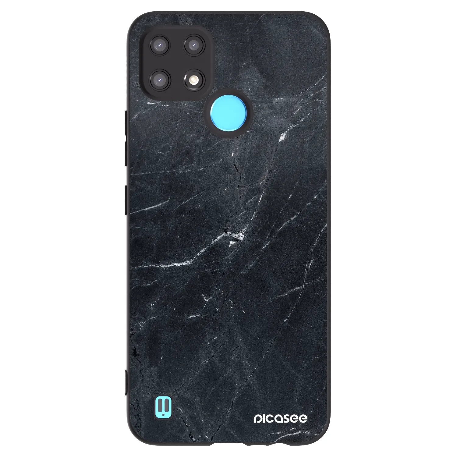 Picasee husă neagră din silicon pentru Realme C21 - Black marble