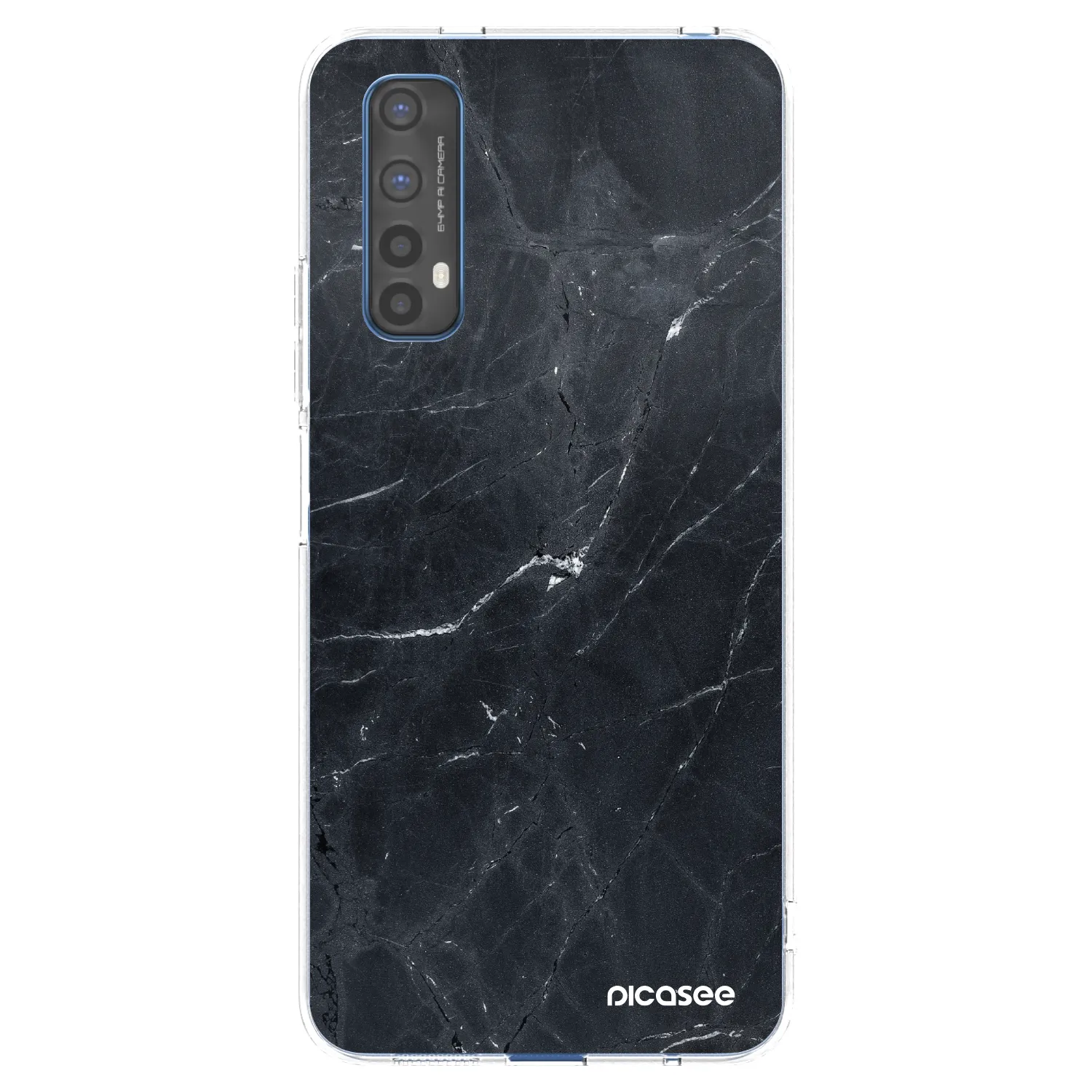 Picasee husă transparentă din silicon pentru Realme 7 - Black marble