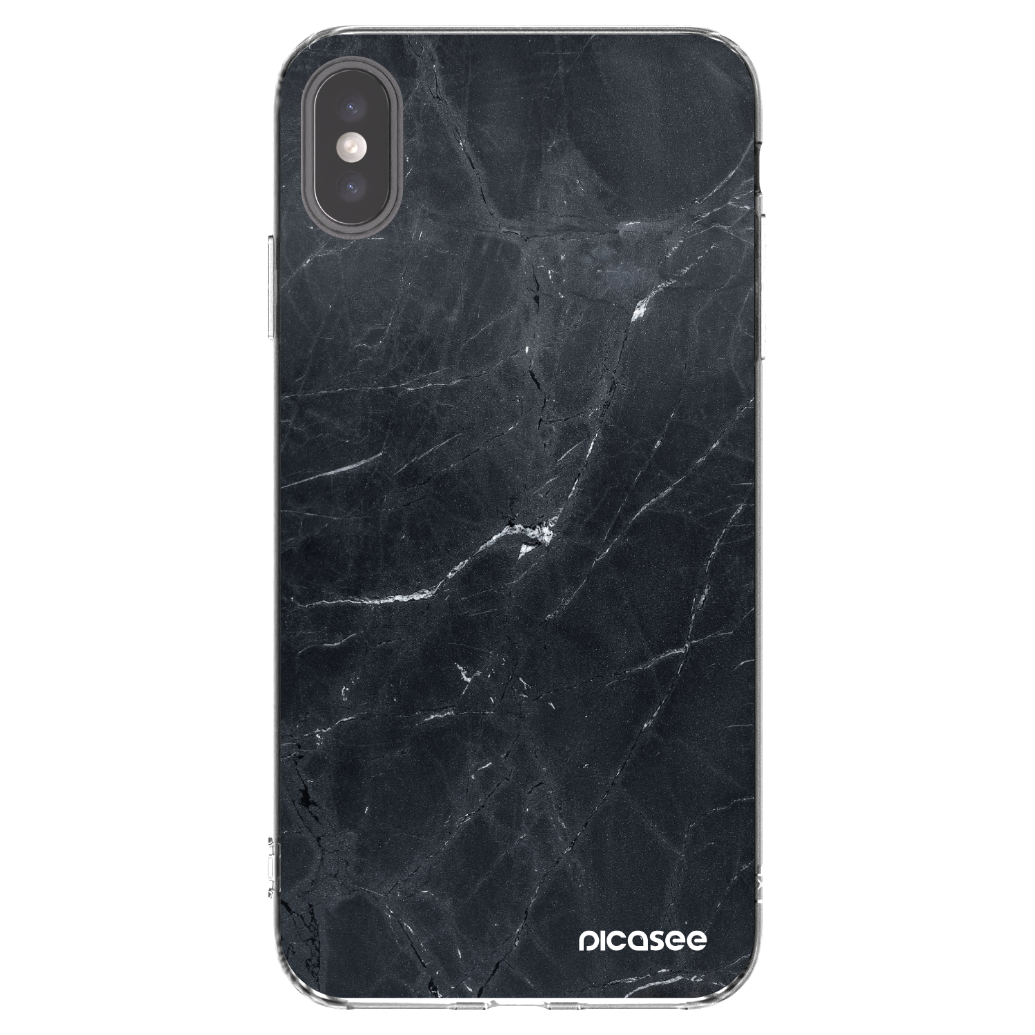 Picasee husă transparentă din silicon pentru Apple iPhone XS Max - Black marble