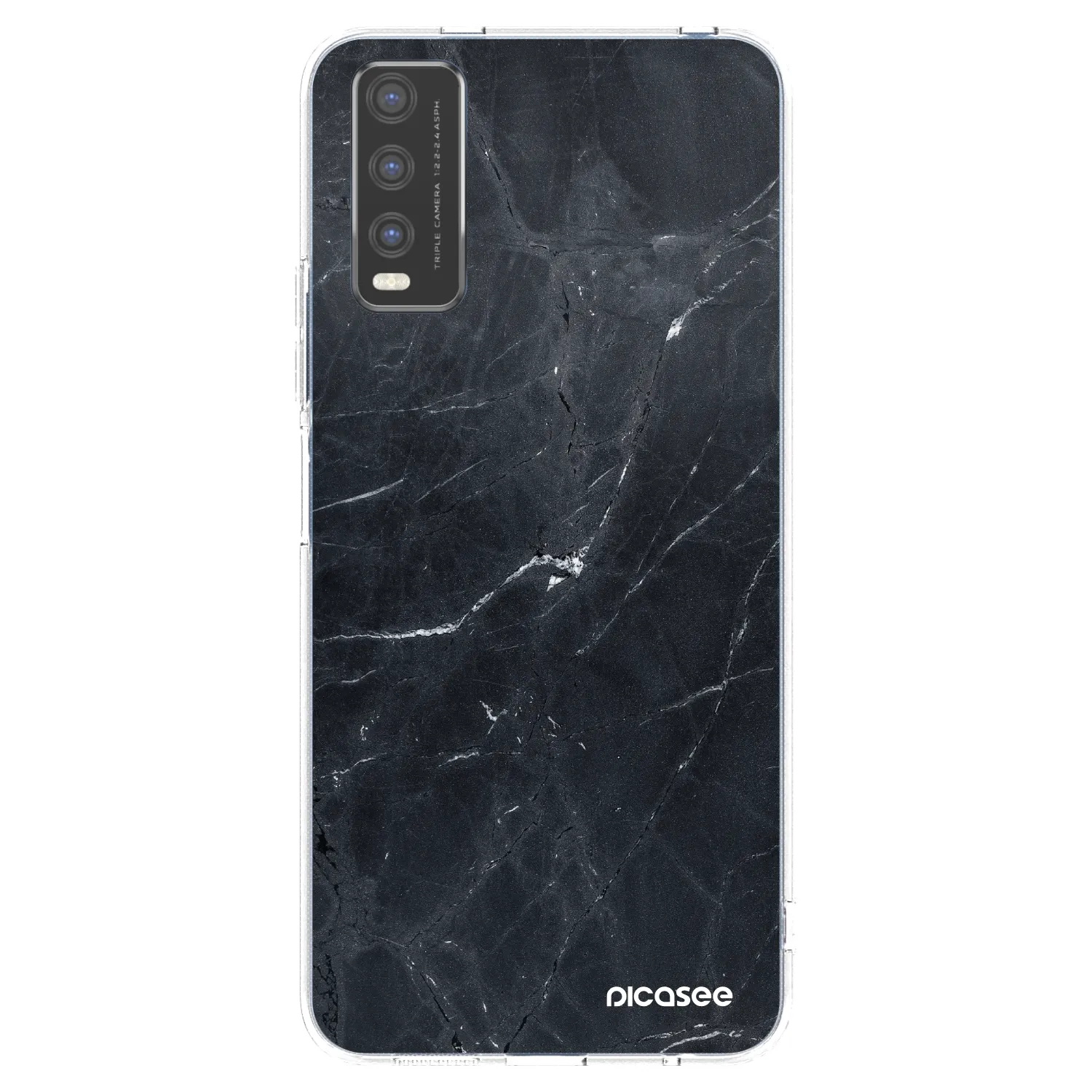 Picasee husă transparentă din silicon pentru Vivo Y20s - Black marble