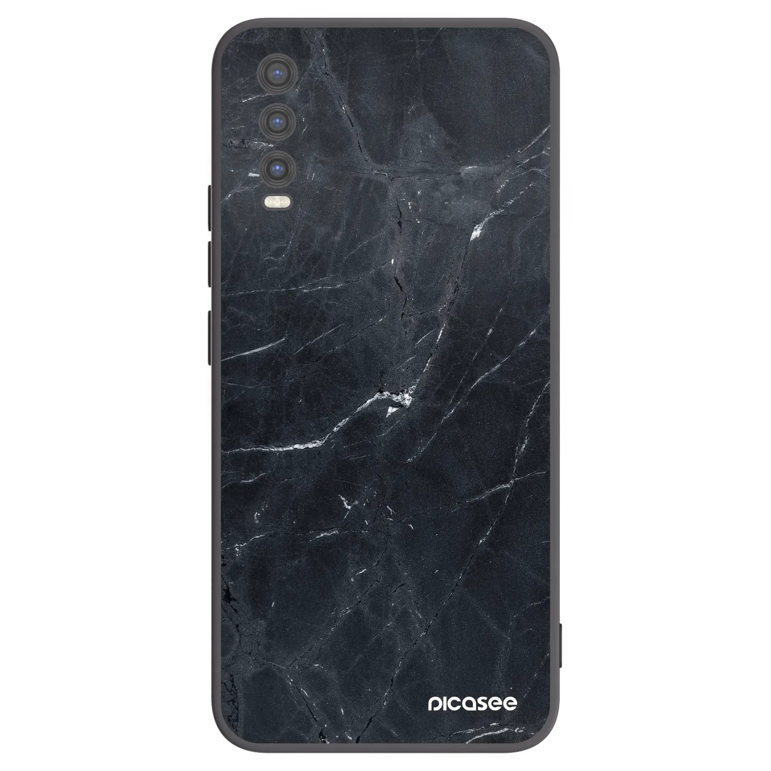 Picasee husă neagră din silicon pentru Vivo Y20s - Black marble