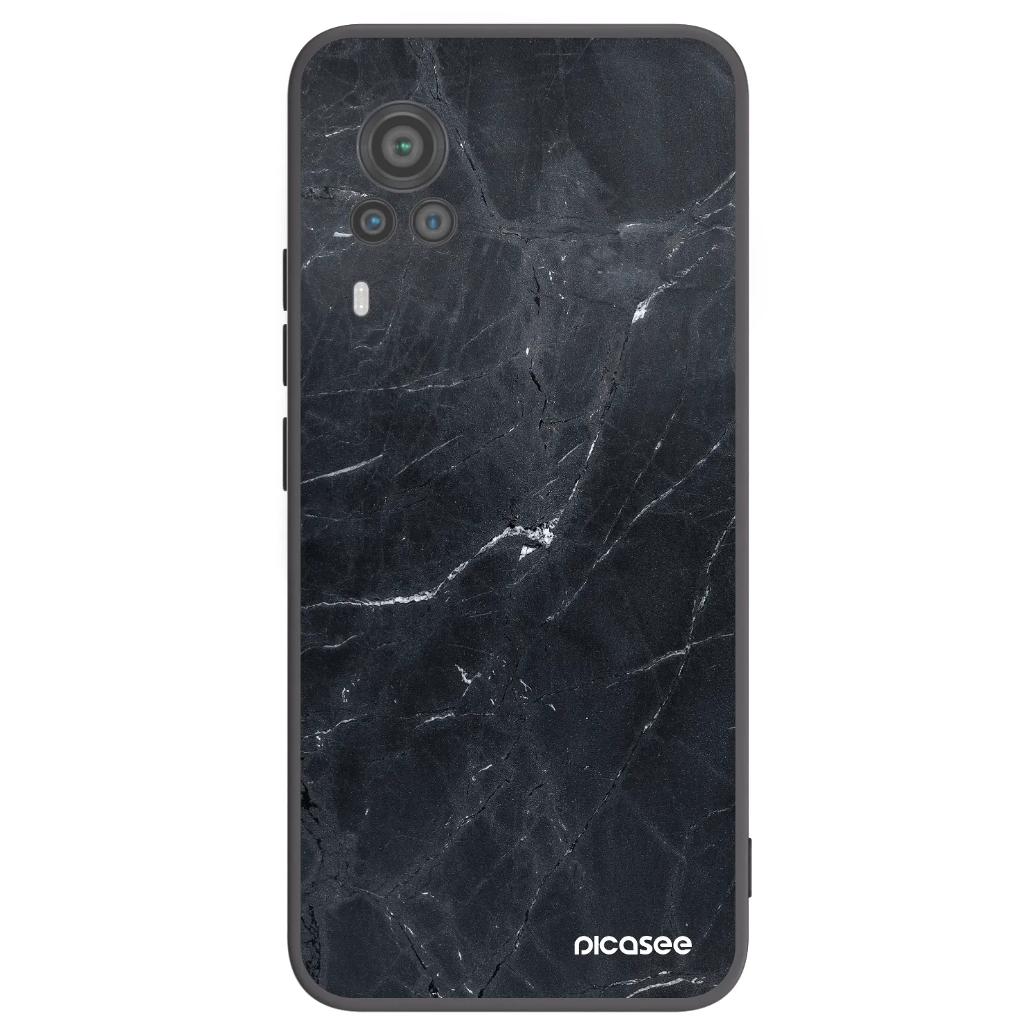 Picasee husă neagră din silicon pentru Vivo X60 Pro 5G - Black marble
