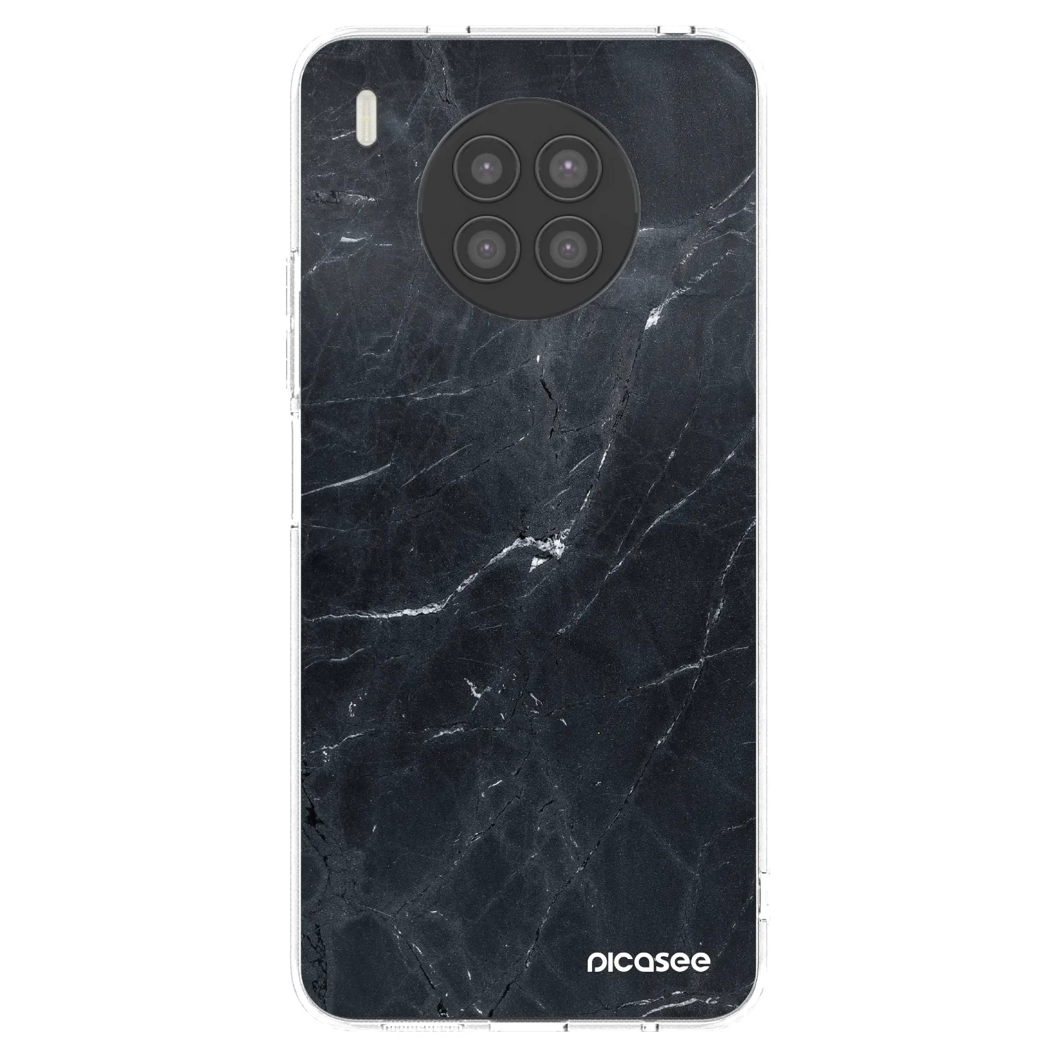 Picasee husă transparentă din silicon pentru Huawei Nova 8i - Black marble
