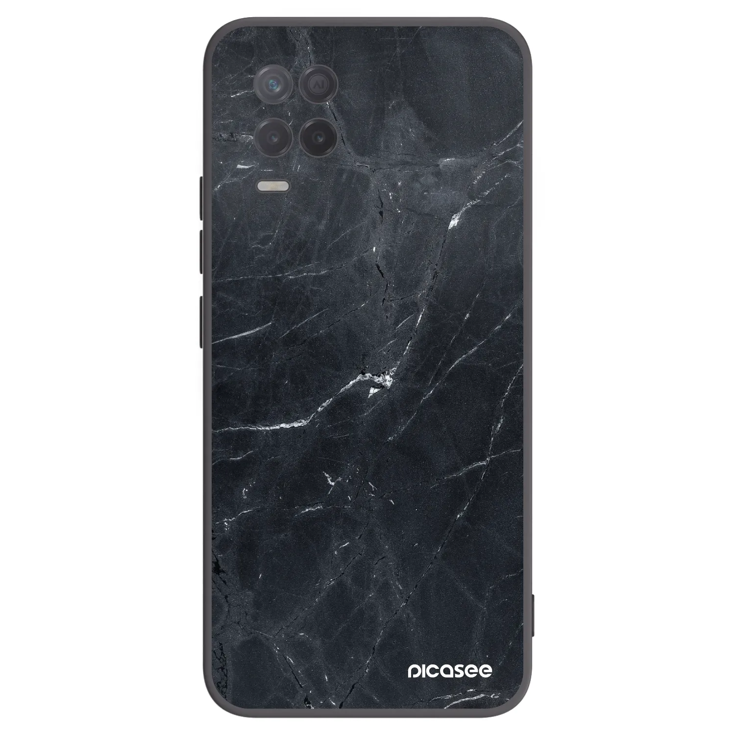Picasee husă neagră din silicon pentru Realme 8 5G - Black marble