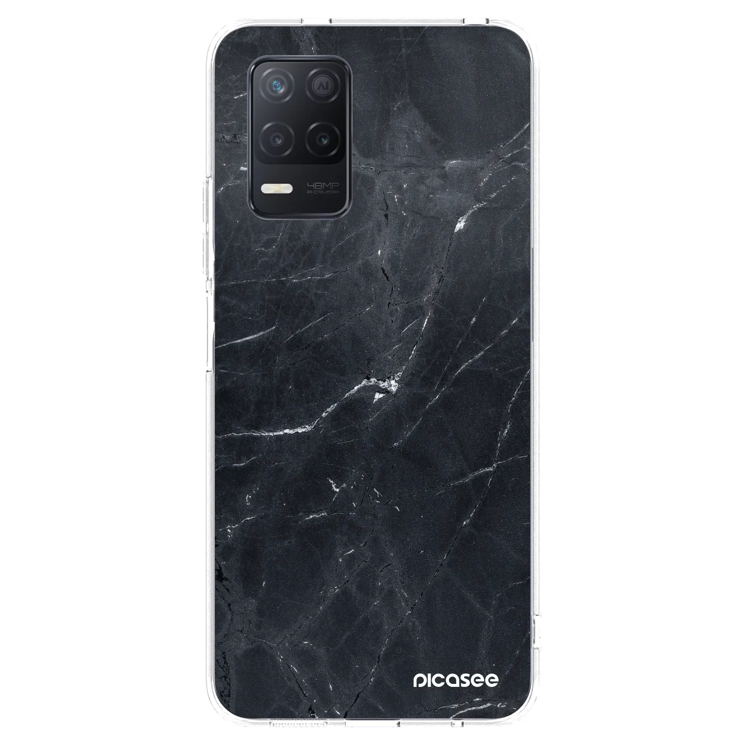 Picasee husă transparentă din silicon pentru Realme 8 5G - Black marble