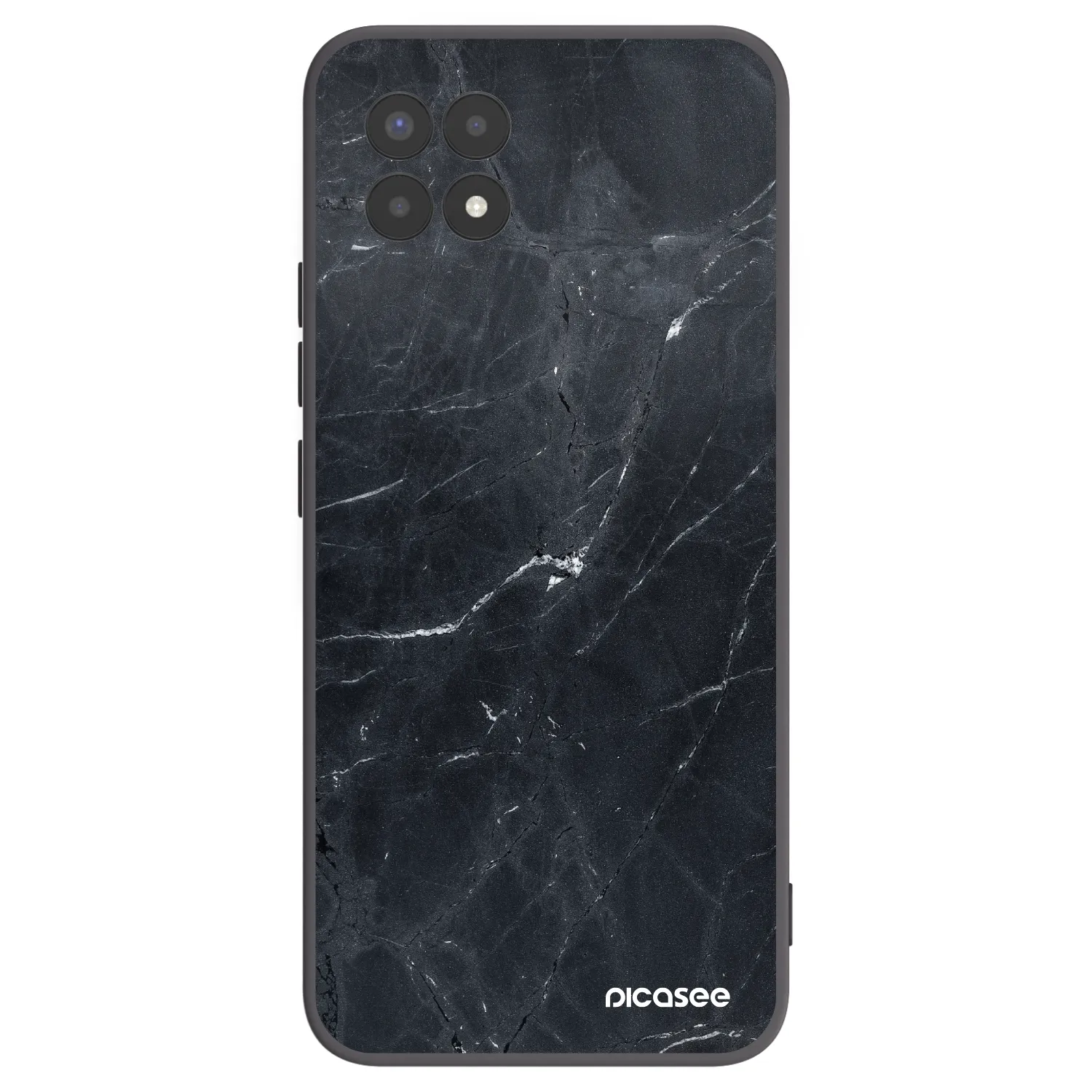 Picasee husă neagră din silicon pentru Realme 8i - Black marble