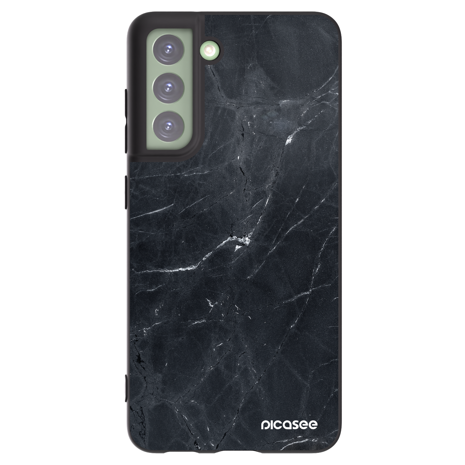 Picasee husă neagră din silicon pentru Samsung Galaxy S21 FE 5G - Black marble