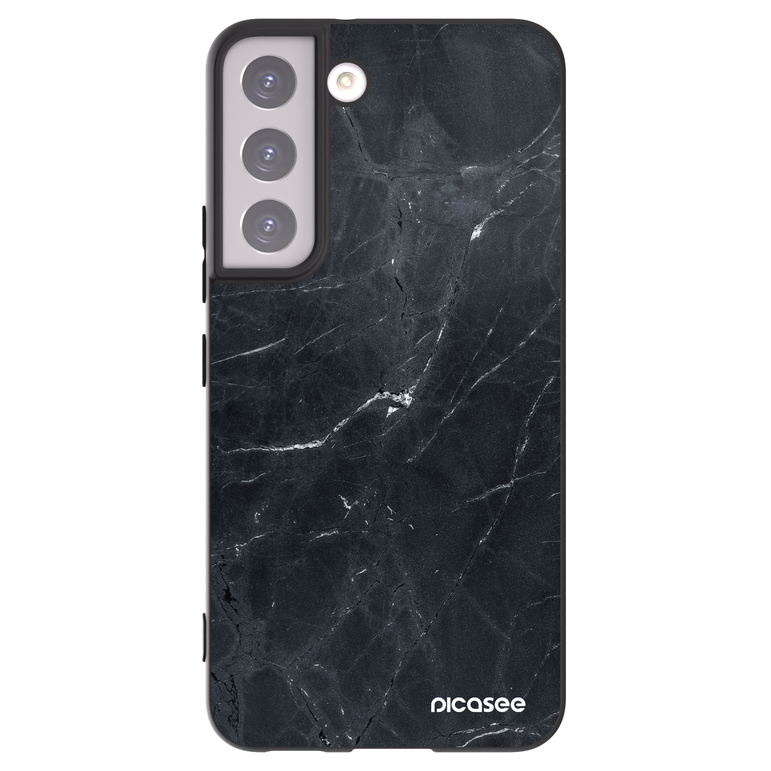 Picasee husă neagră din silicon pentru Samsung Galaxy S22 5G - Black marble