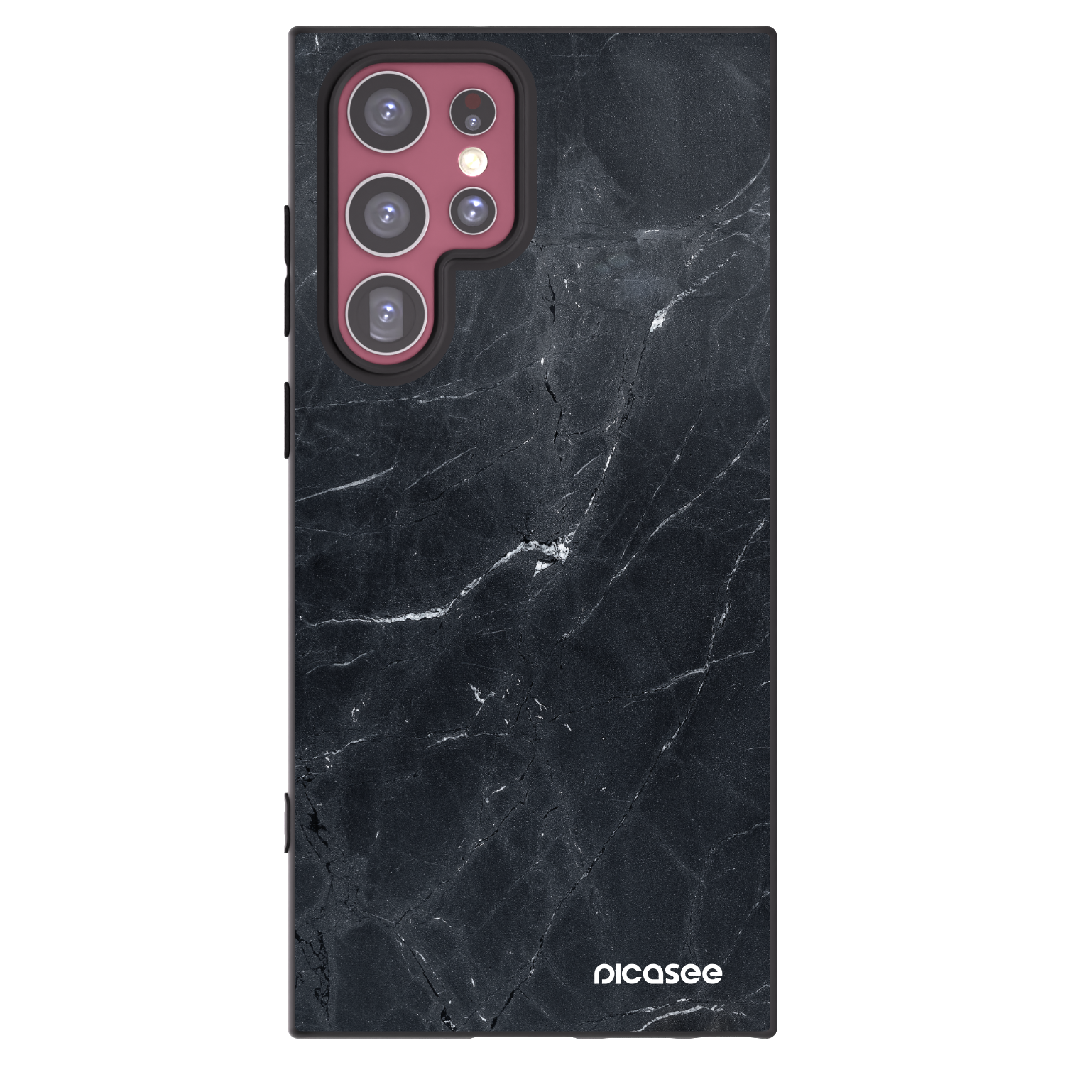 Picasee husă neagră din silicon pentru Samsung Galaxy S22 Ultra 5G - Black marble