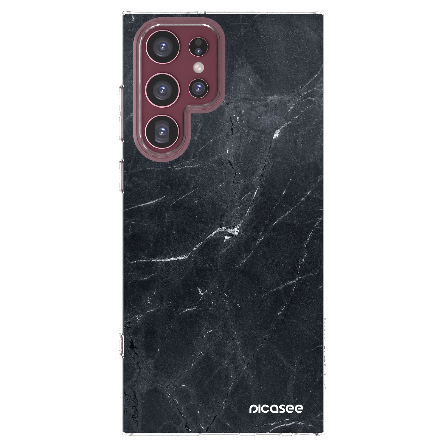 Picasee husă transparentă din silicon pentru Samsung Galaxy S22 Ultra 5G - Black marble