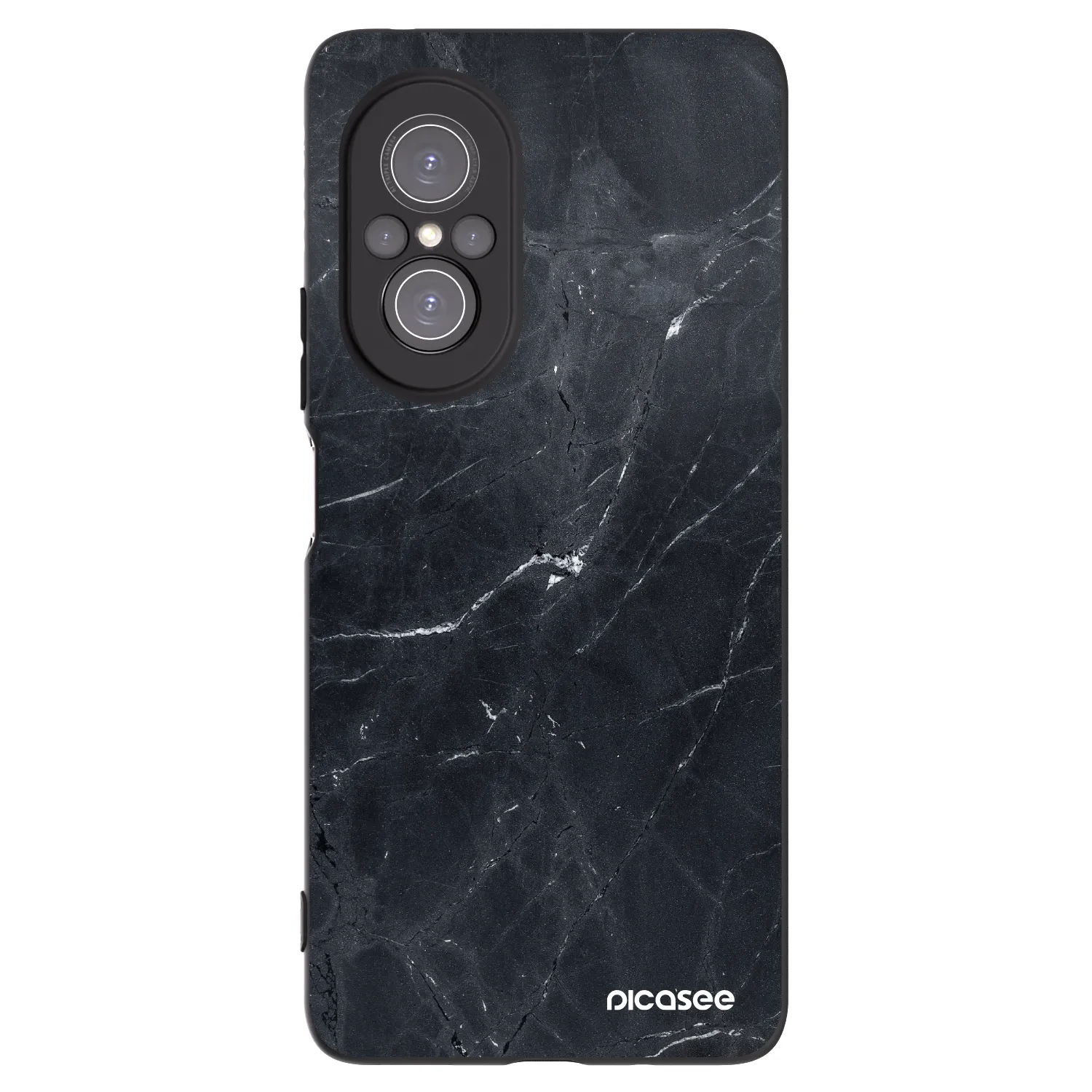 Picasee husă neagră din silicon pentru Huawei Nova 9 SE - Black marble